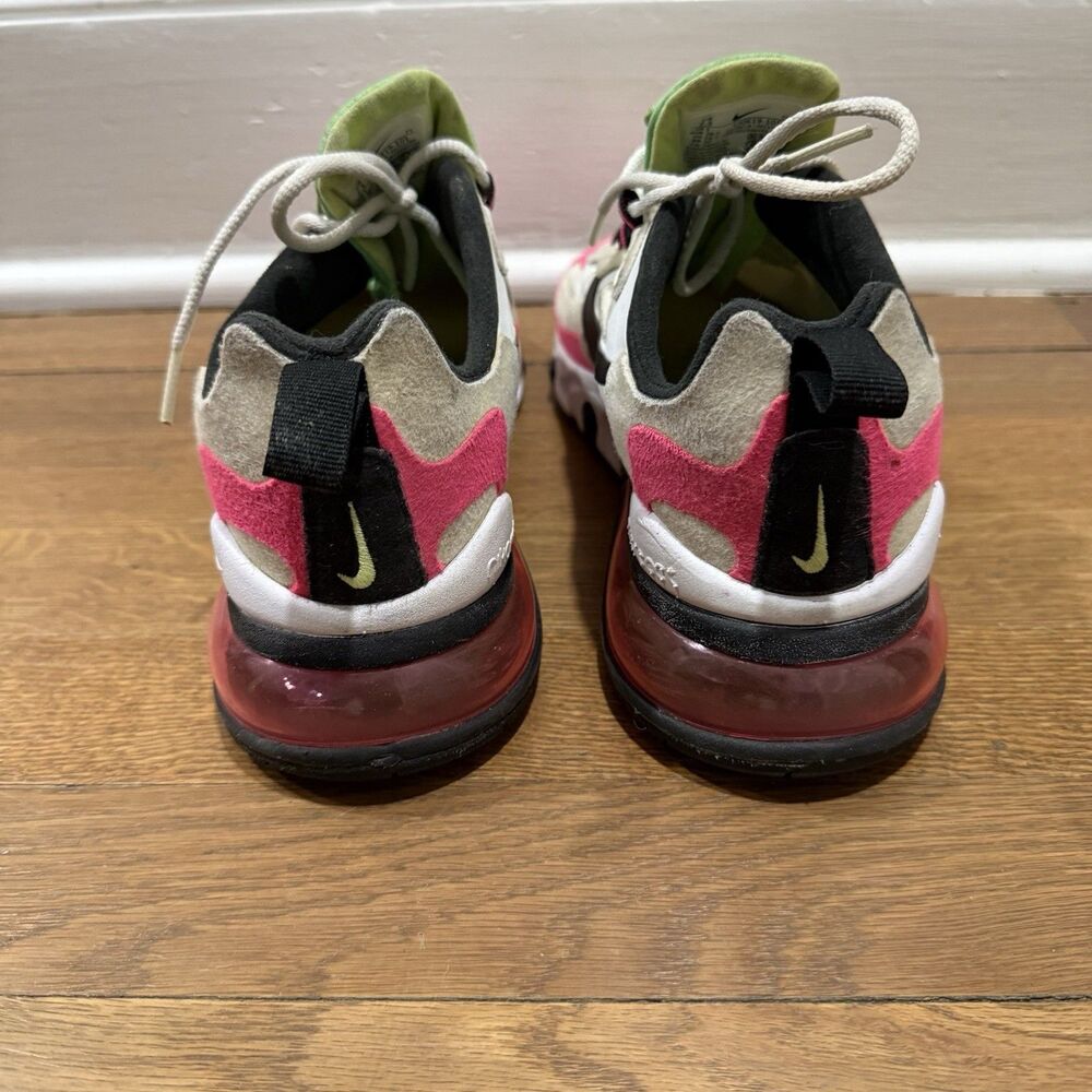 Nike Air Max 270 React Shoes Women Sz 7.5 White Pink Running Sneakers CJ0619-101 - Picture 4 of 8